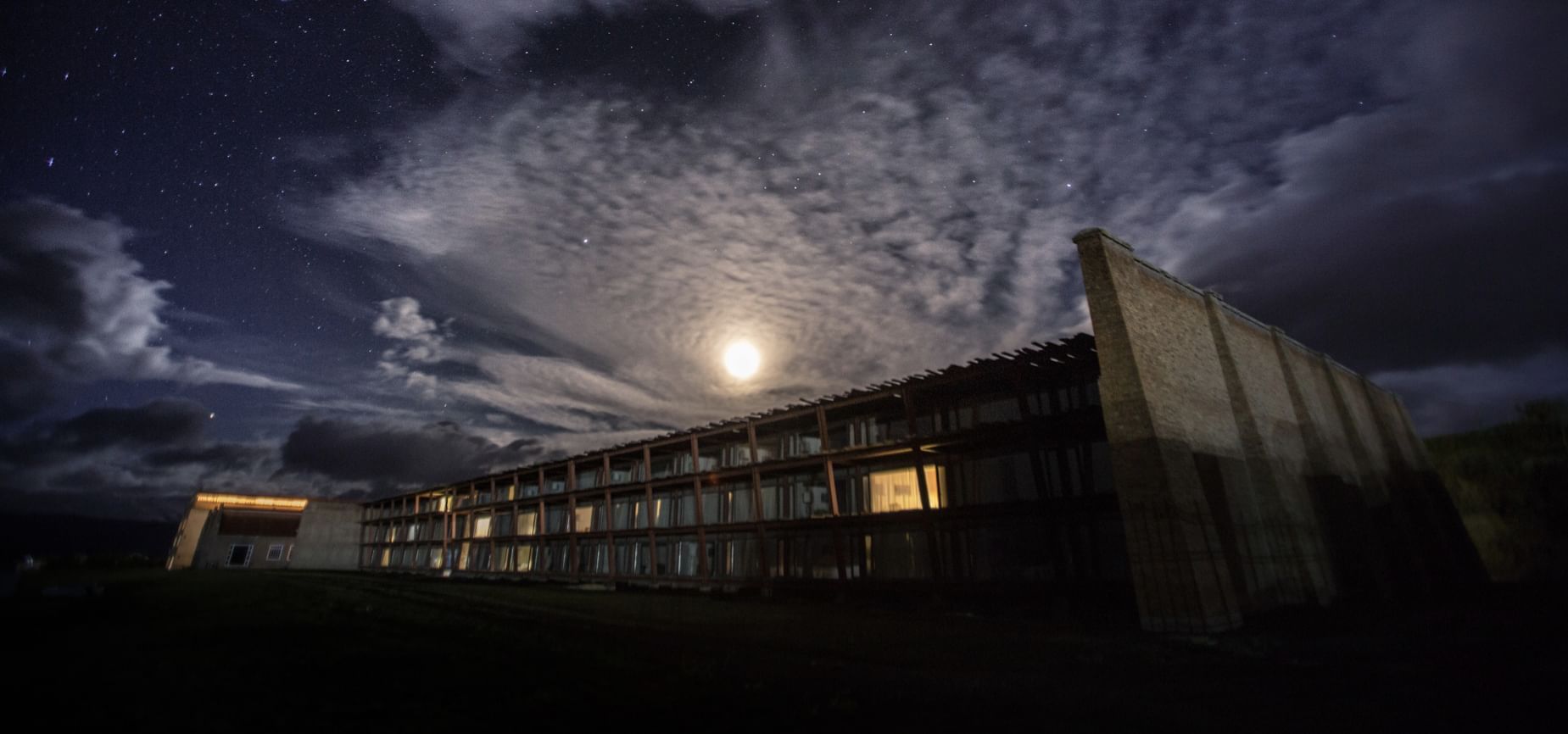 Exterior view of The Singular Patagonia at nightlight