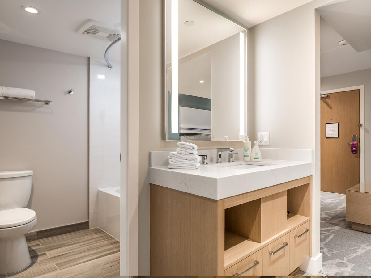 View of the bathroom and vanity