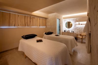 Two spa beds and sink area in Serena spa at Villa Premiere Boutique Hotel & Romantic Getaway