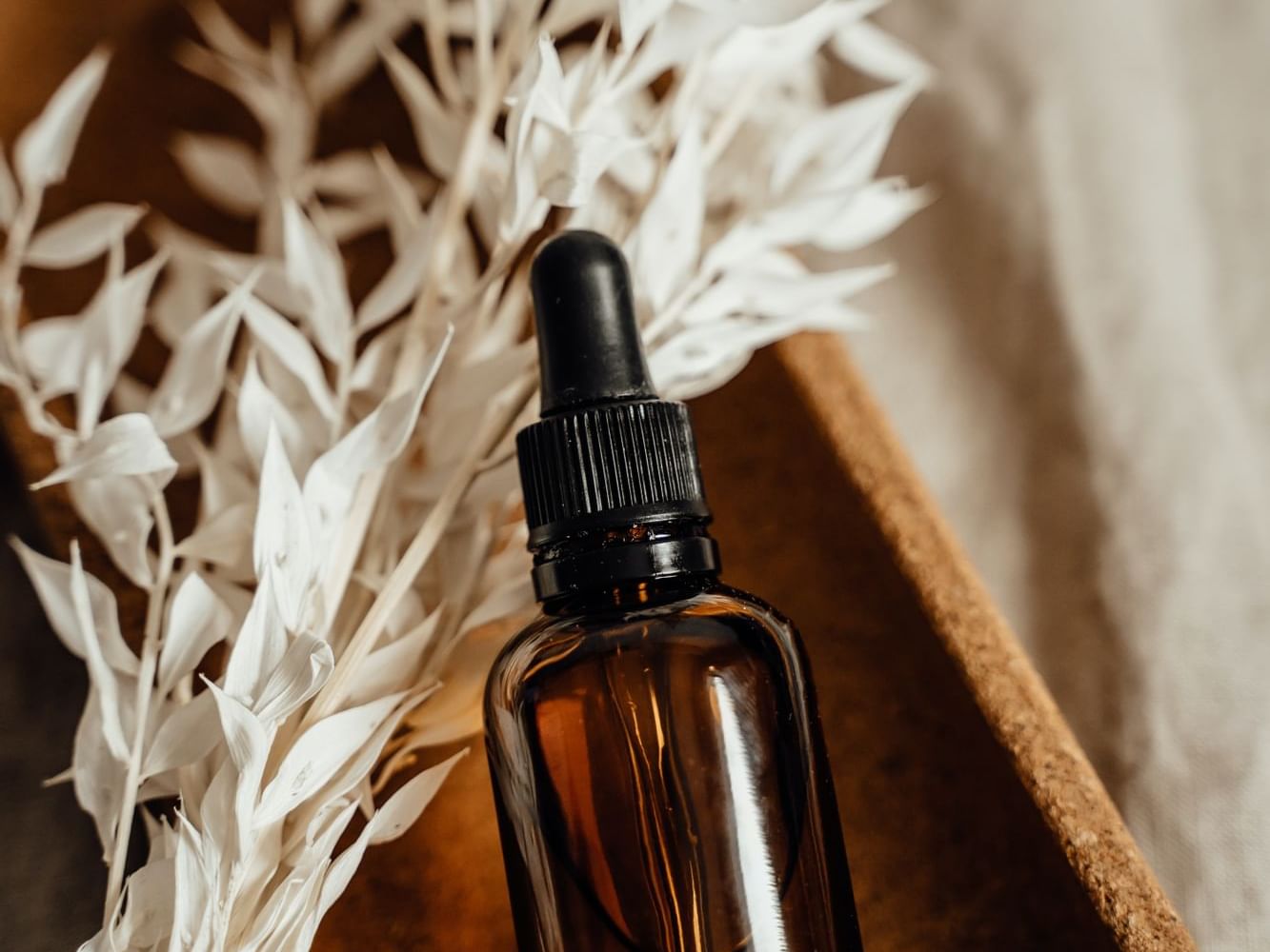 Close-up of a oil bottle used at Spa at Paradox Singapore