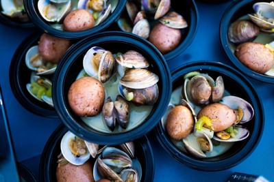 Fresh Clams dish served in restaurant at Innovation Hotel