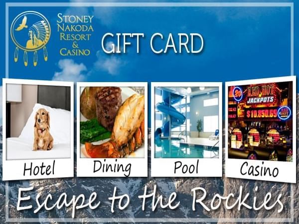Close-up of gift card used at Stoney Nakoda Resort & Casino