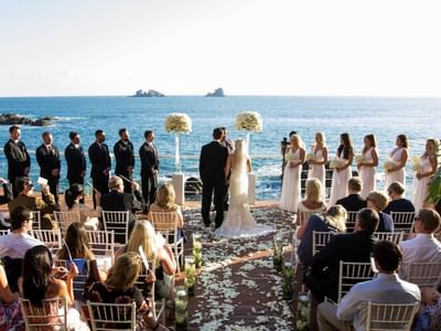Wedding ceremony on the deck at Cala de Mar