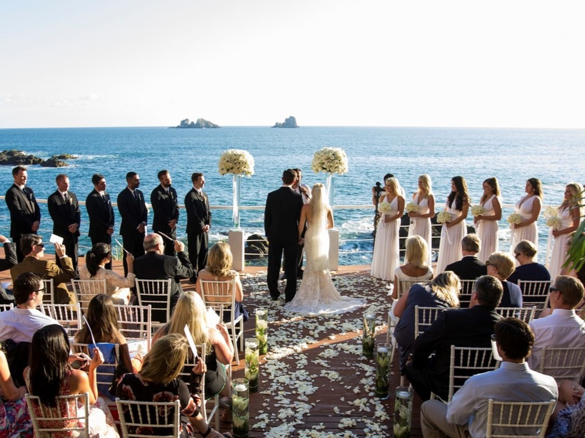 Wedding Ceremony held with a Sea view at Cala de Mar Resort