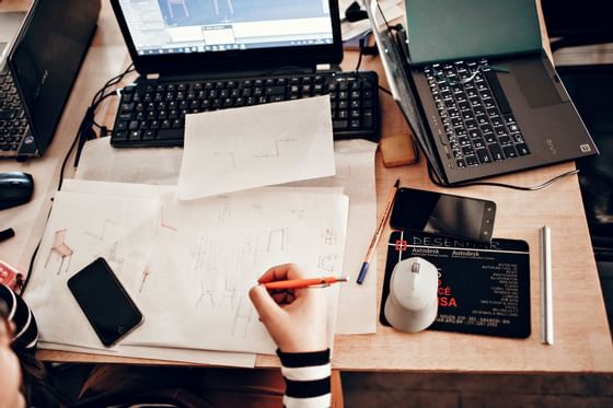 Working space at New Haven Hotel