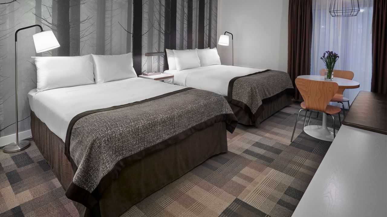 Two beds in hotel room