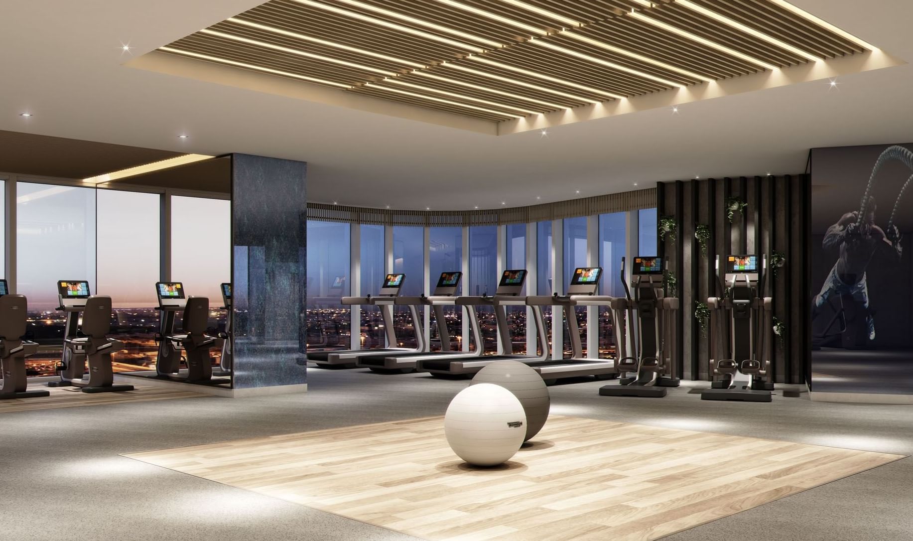 The Fully equipped gymnasium at Paramount Hotel Midtown