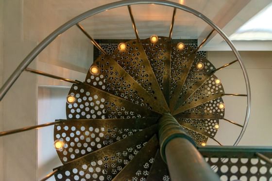 View of the beautiful staircase at Hotel Charleston