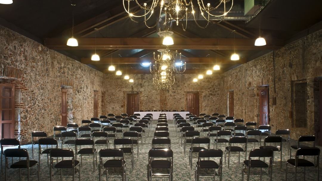 Theater type set-up in an event room at FA Hacienda San Antonio