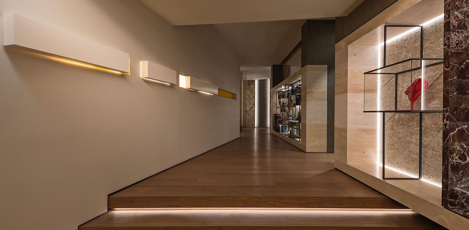 Hotel lobby hallway at Fendi Private Suites