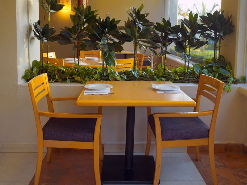 Close-up of Dining table for two at Gamma Hotels