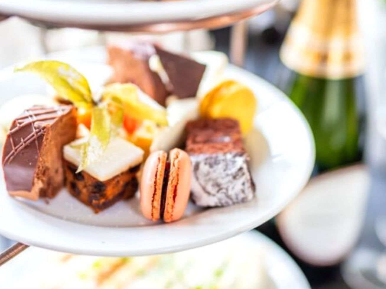 Close-up of Sweets on a tea platter at Gorse Hill