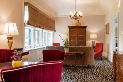 Comfy sofas in the lobby area at Castle Hotel and Spa
