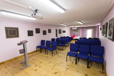 Interior of a conference room at True Blue Bay Hotel
