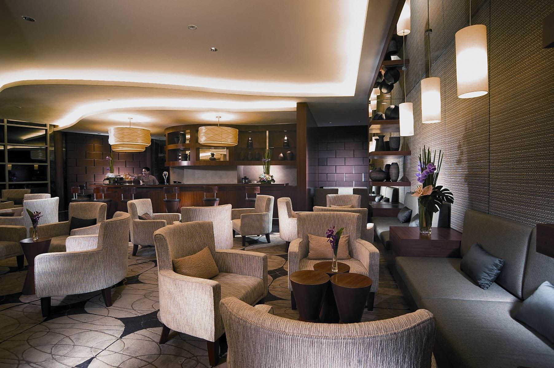 Interior of the lobby of the bar in Gardens hotels & residence