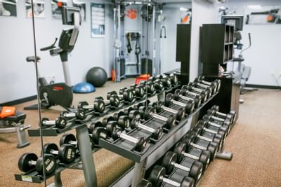 dumbells in weightroom