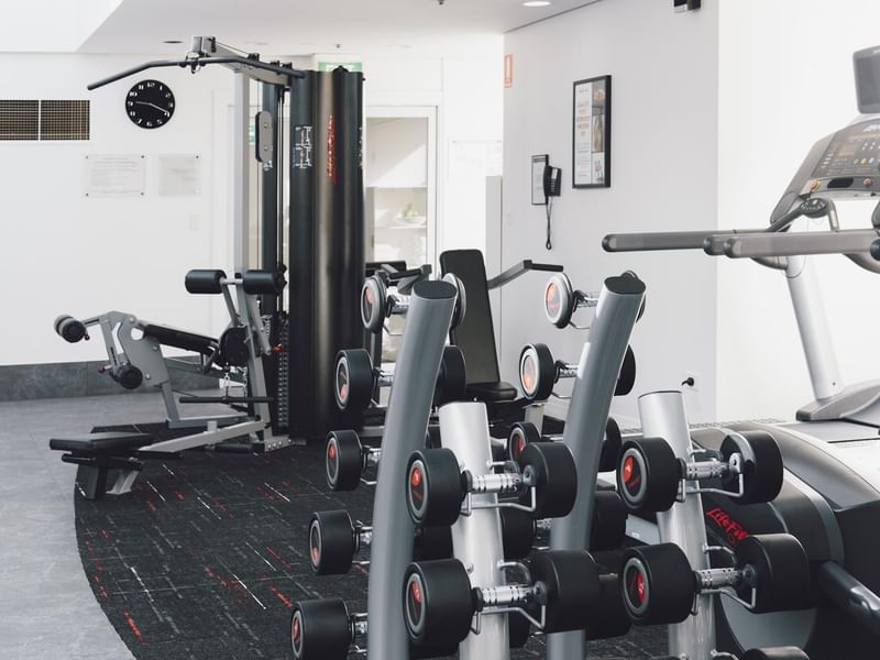 Exercise machines in The Gym at The Como Hotel Melbourne