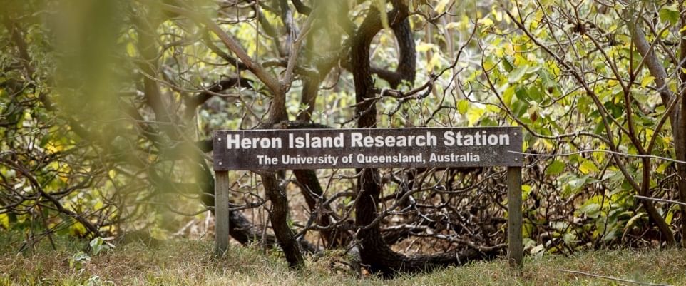 Research Station signboard near Heron Island Resort