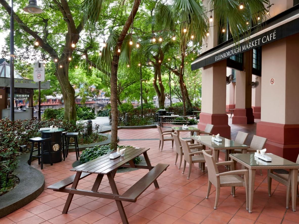 Outdoor sitting area in Alfresco Dining at Paradox Singapore