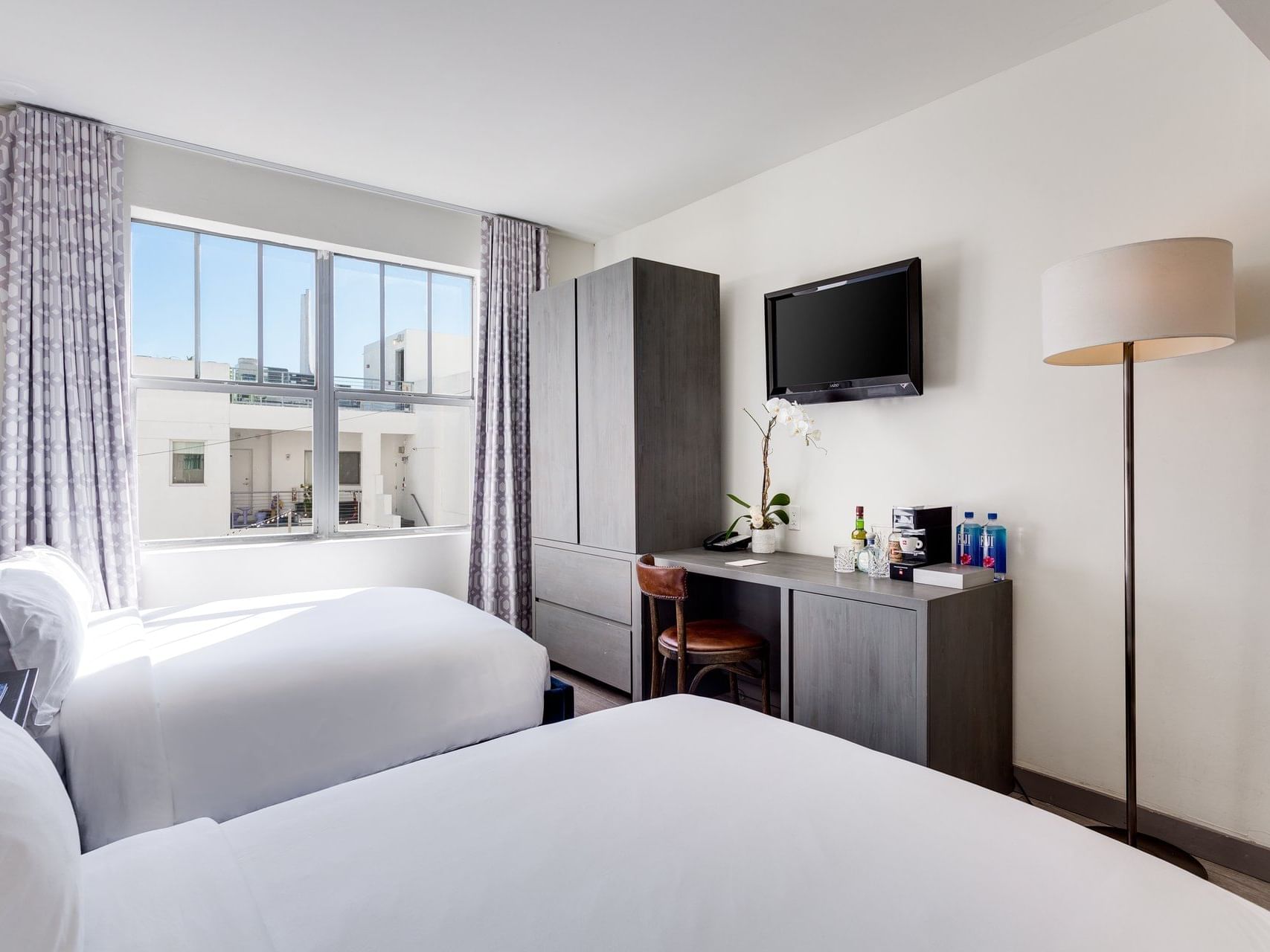 Interior of Superior City View Double bedroom at Clinton Hotel