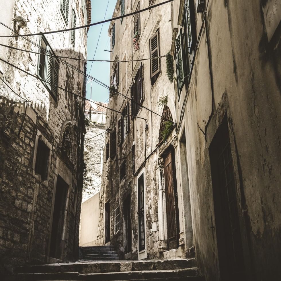 Exterior of the old building in Sibenik city near Falkensteiner Family Hotel Diadora