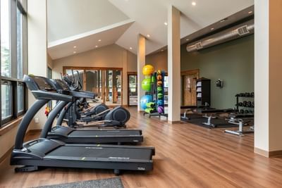 Fitness Center with treadmills in The Lodge at Schroon Lake