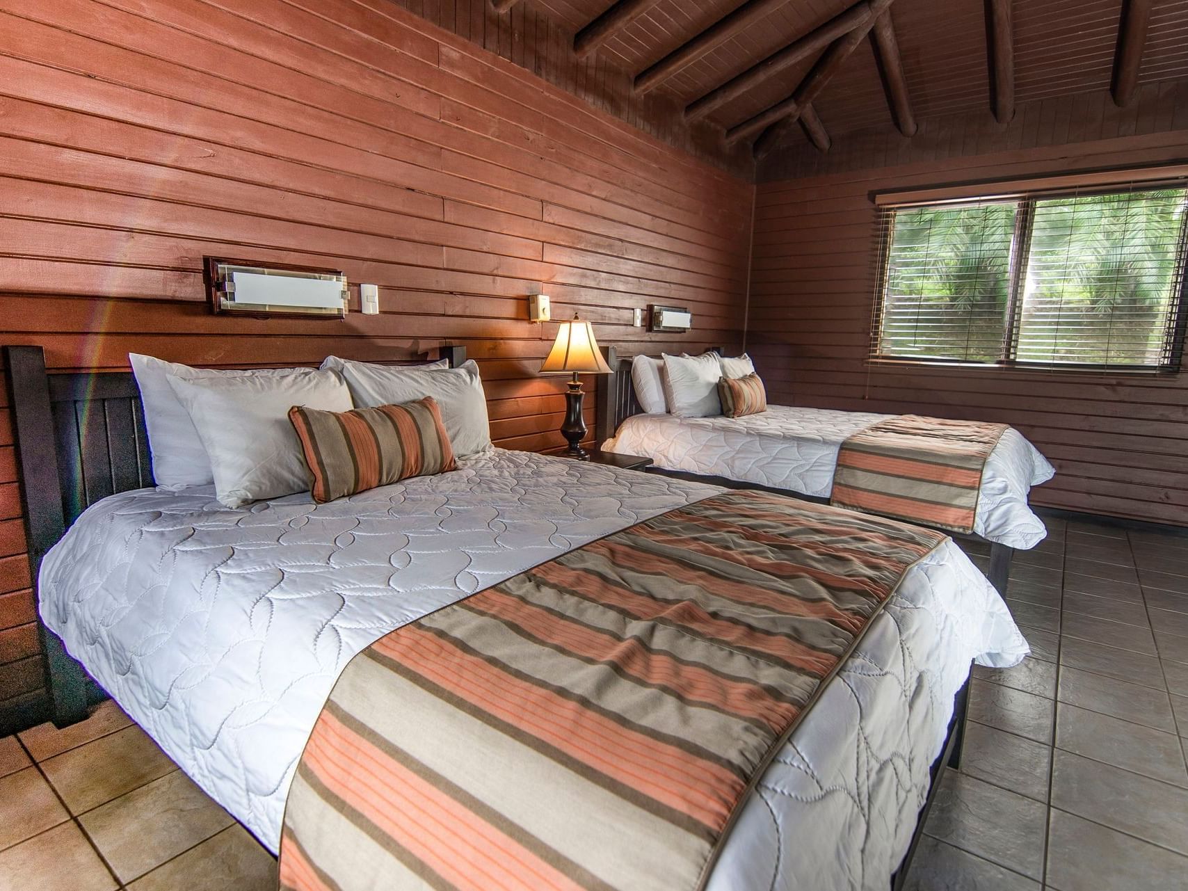 King beds & lamp in Lake Room at Buena Vista Del Rincon