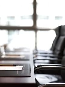 Close-up of conference table & chairs at Pierre Mundo Imperial