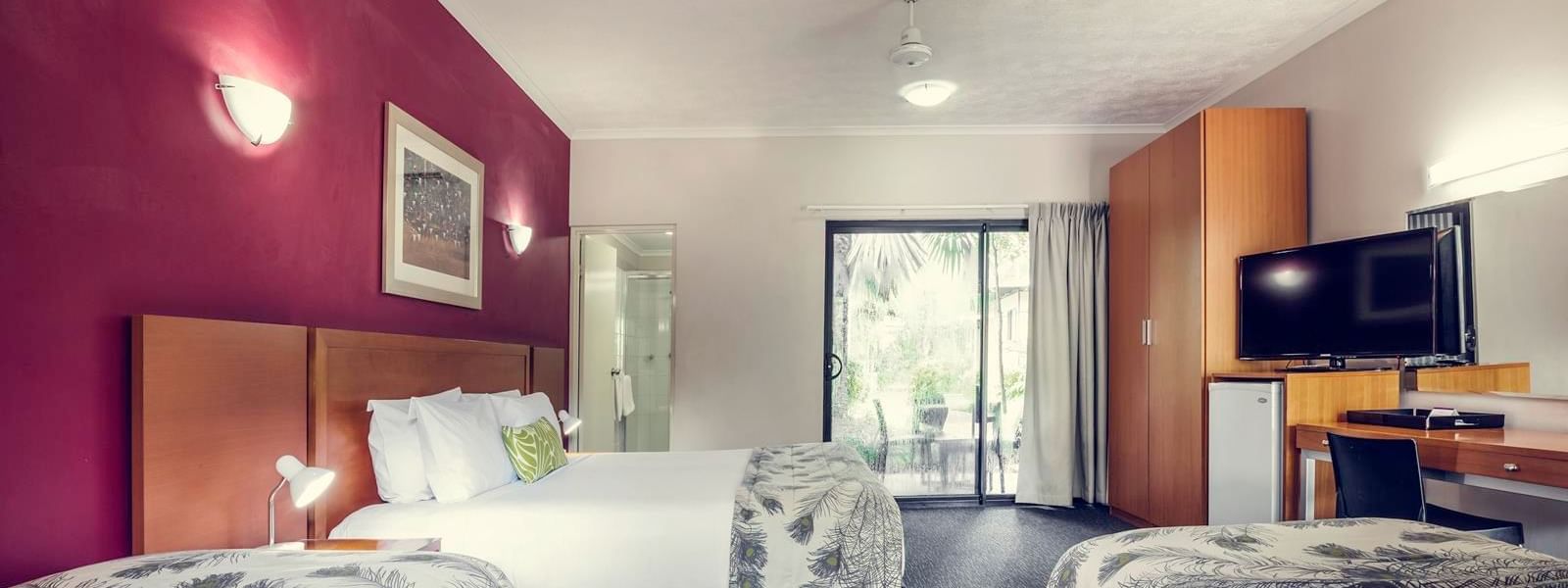 Family Room with triple beds & TV at Darwin Airport Hotels