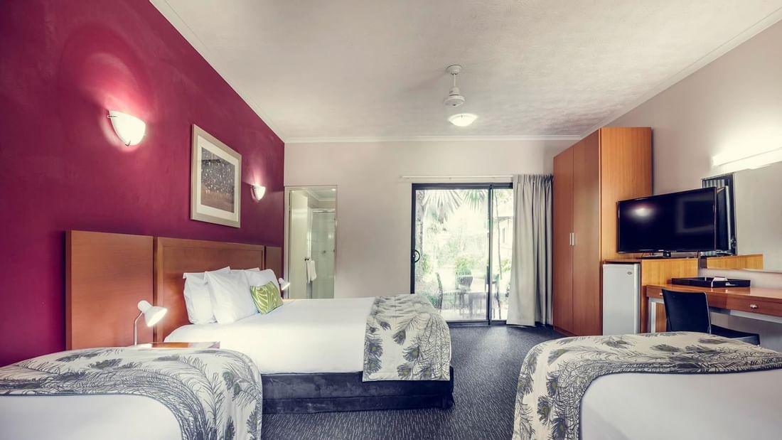 Family Room with triple beds & TV at Mercure Darwin Airport