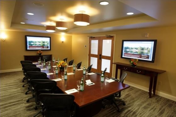 An arranged Board Room at Alderbrook Resort & Spa