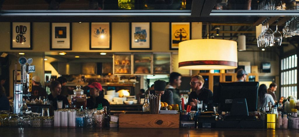 a cozy coffee shop in Canmore.