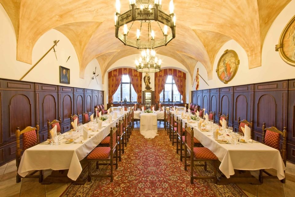 Wedding Table at Hotel Ruze, Český Krumlov, Czech Republic