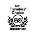 2021 Travelers' Choice logo used at Porta Hotel del Lago