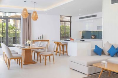 Living area in Garden Pool Villa at Wyndham Garden Resort