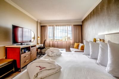 Bedroom arrangement in Platinum Room at Atlantica Hotel Halifax