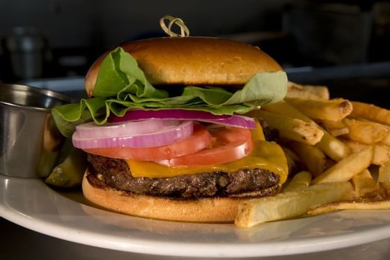 Kids Burger Dish at the Restaurant in Alderbrook Resort & Spa