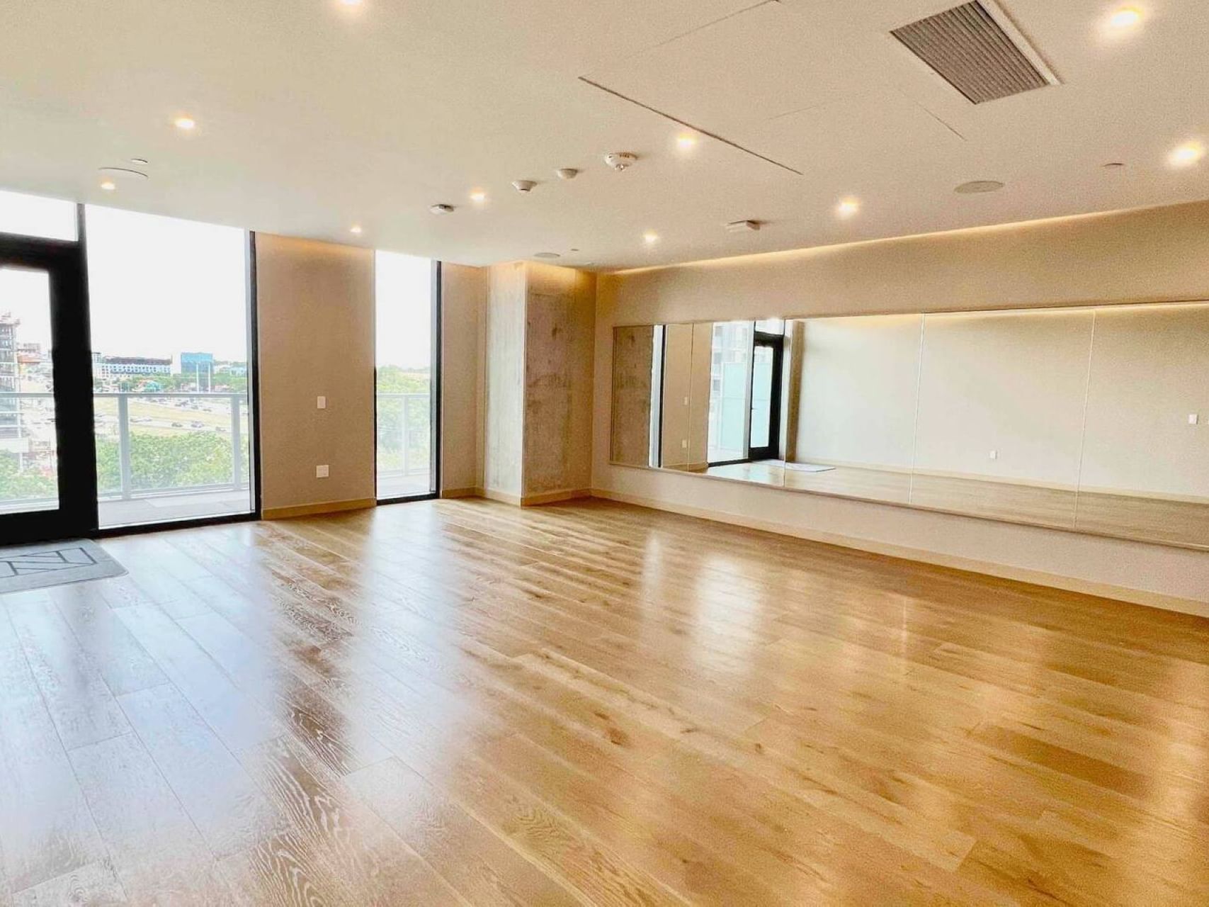 Interior of Yoga lounge & terrace area at Austin Condo Hotel