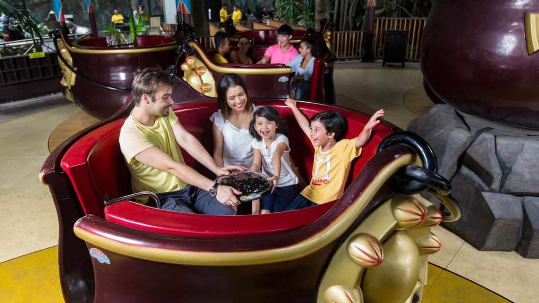 Family enjoying Apache Pots at Sunway Lagoon near Sunway Lagoon