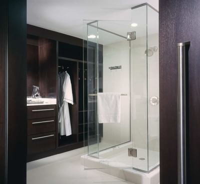 Bathroom in oceanfront room at The Condado Plaza Hilton