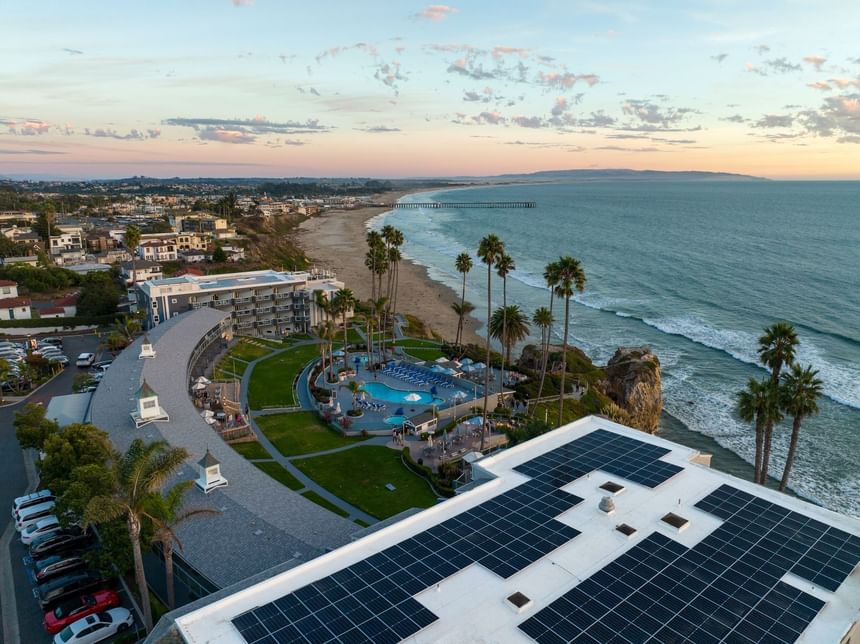 Aerial view of the SeaCrest OceanFront Hotel Pismo Beach CA 