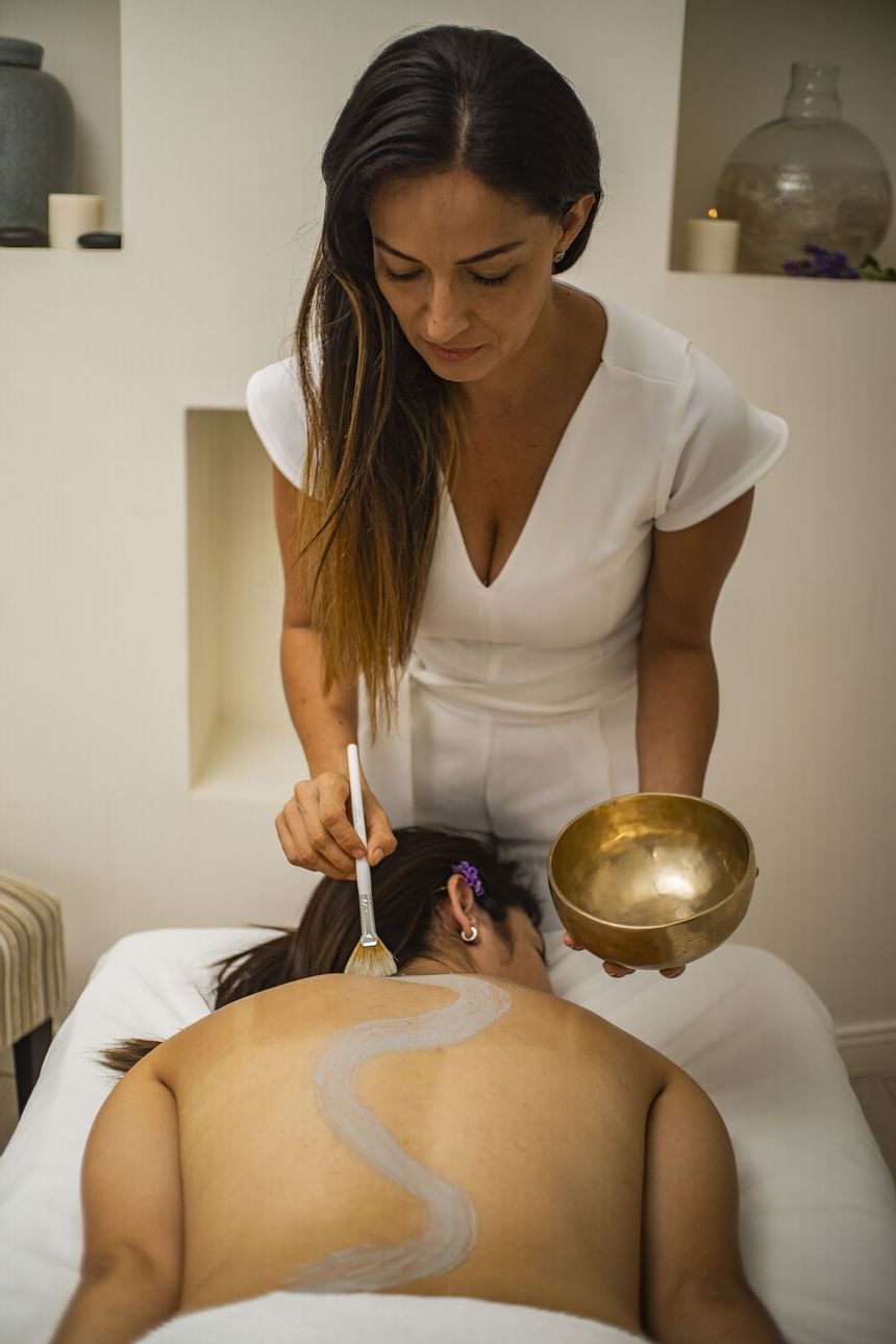 Woman getting a treatment in the spa at Retreat Costa Rica