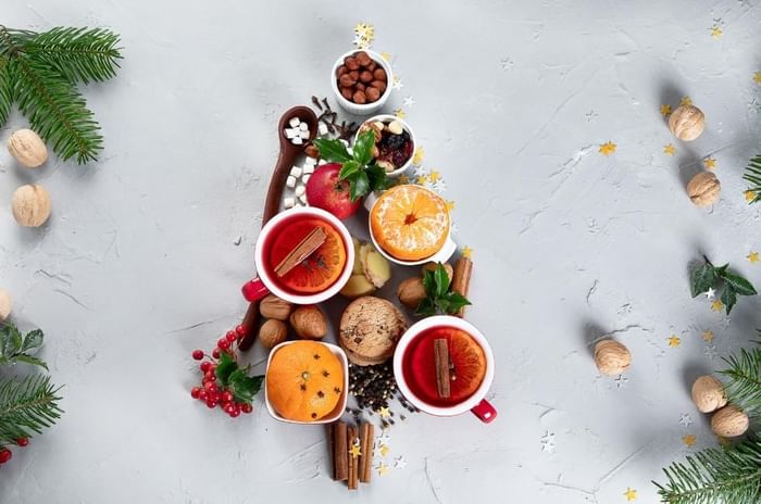 Christmas parties in Wokingham featuring food presented in the shape of a Christmas Tree