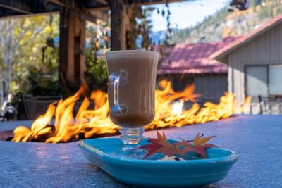 Closeup of the tea served an outdoor at Sleeping Lady