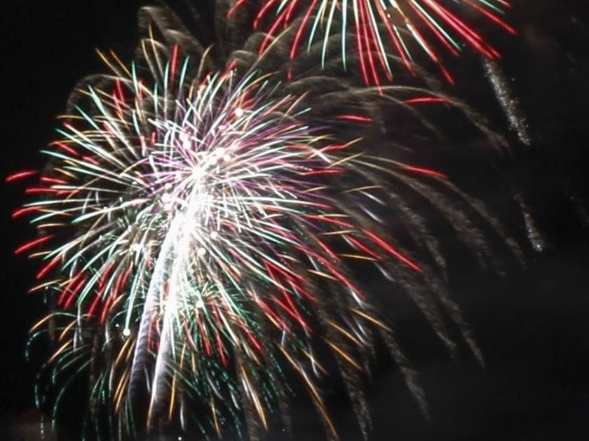 Colorful fireworks display lighting up the night sky showcasing local events in Kingston Jamaica Pegasus Hotel