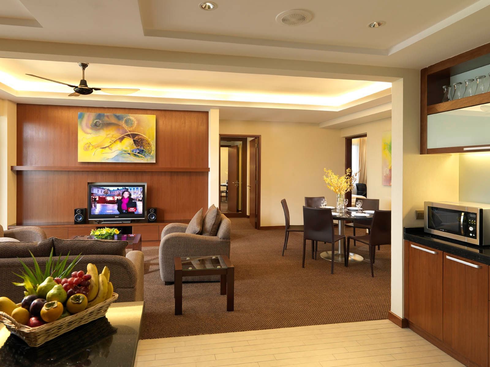 Interior of 3 bedroom apartment at Gardens hotel & residences