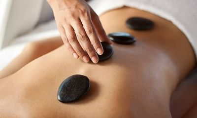 Close-up of Hot Stone Massage at Orsett Hall Hotel