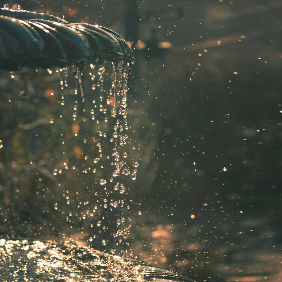 Water falling from the singing fountain near Falkensteiner Spa Resort Mariánské Lázně