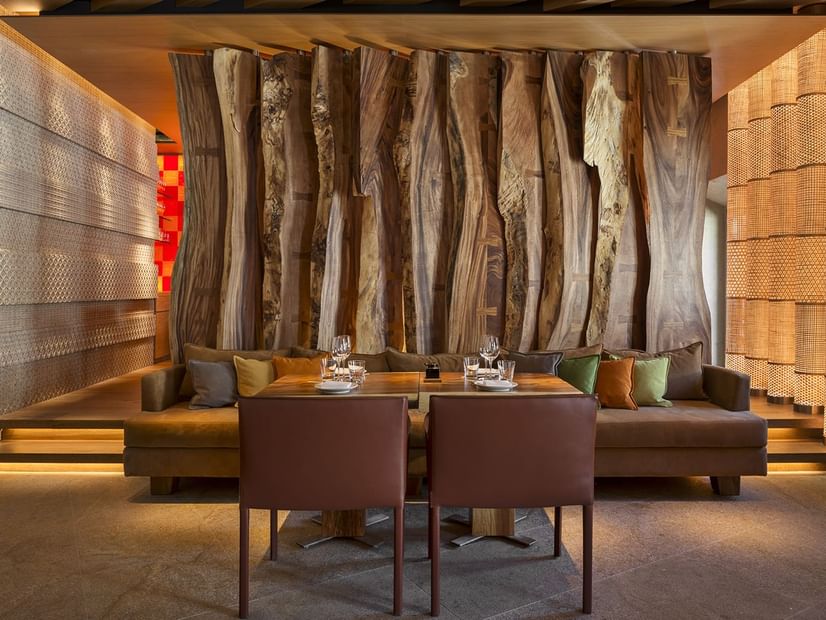 Zuma restaurant dining table & lounge at Fendi Private Suites