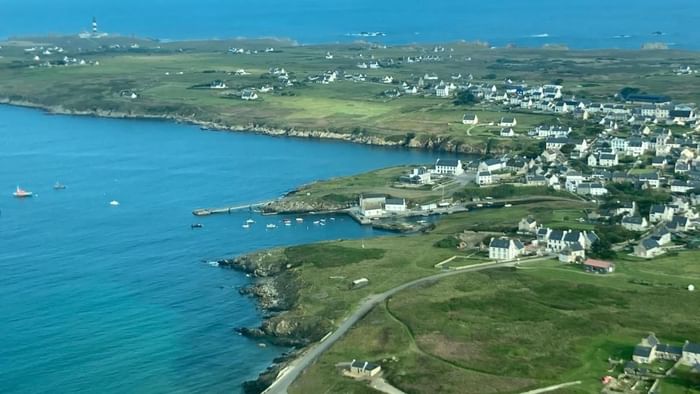 Aerial view of Ouessant Island near The Originals Hotels